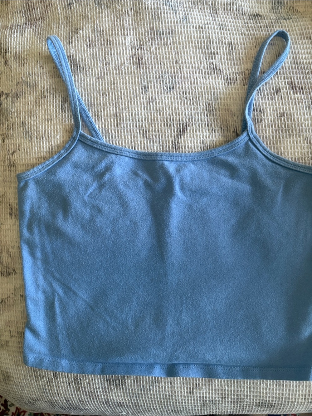 Garage Light Blue Spaghetti Strap Crop Camisole